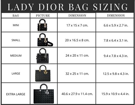 medium vs small lady dior|lady dior bag size chart.